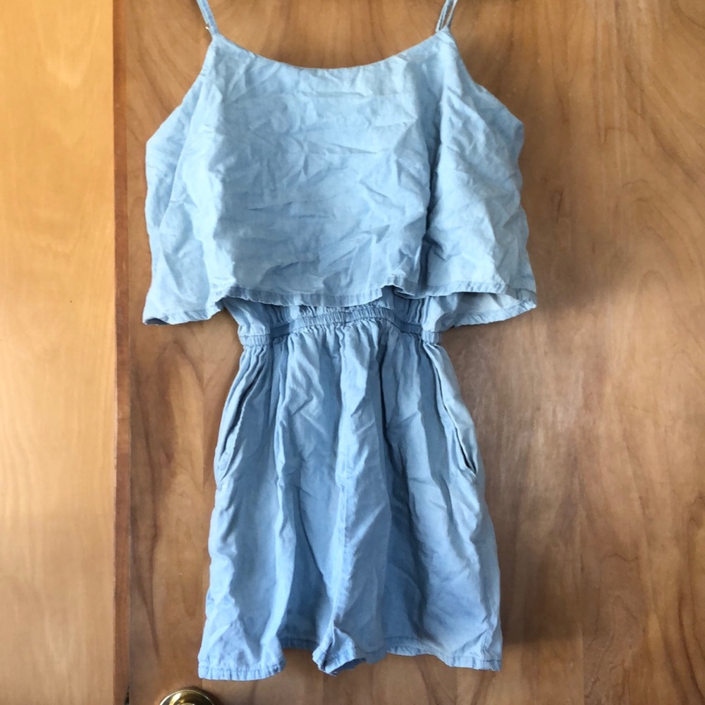 Faux Denim Romper